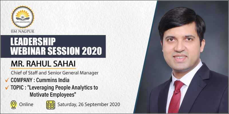 Leadership Webinar: Mr Rahul Sahai (Cummins India)