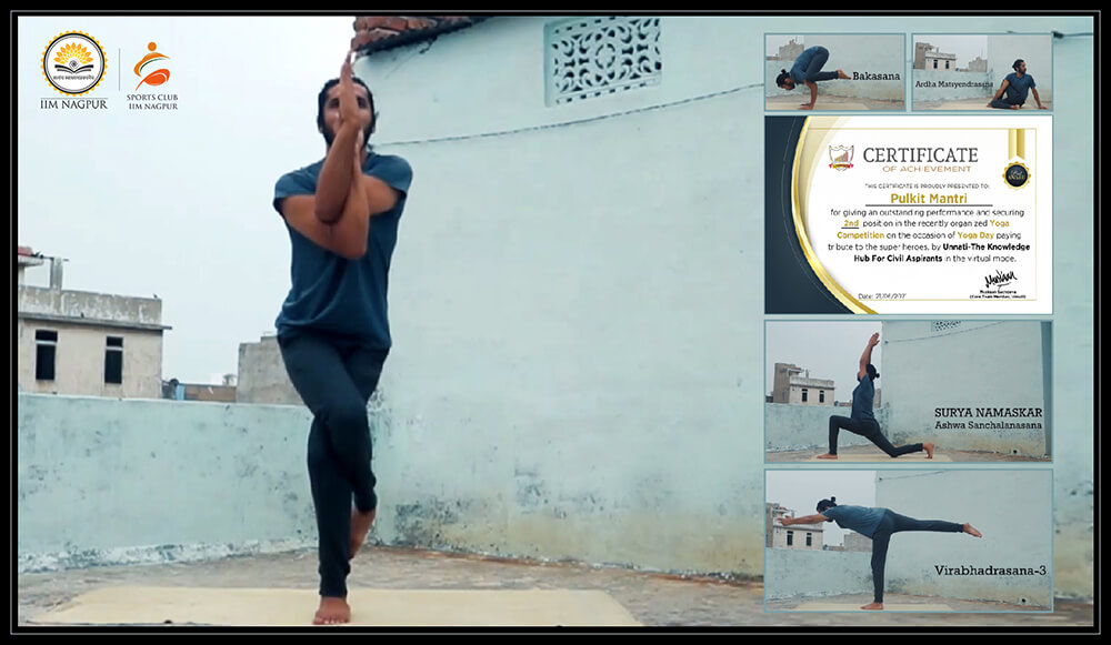 Mr. Pulkit Mantri (PGP 20-22) Wins 2nd Prize in Yoga Competition